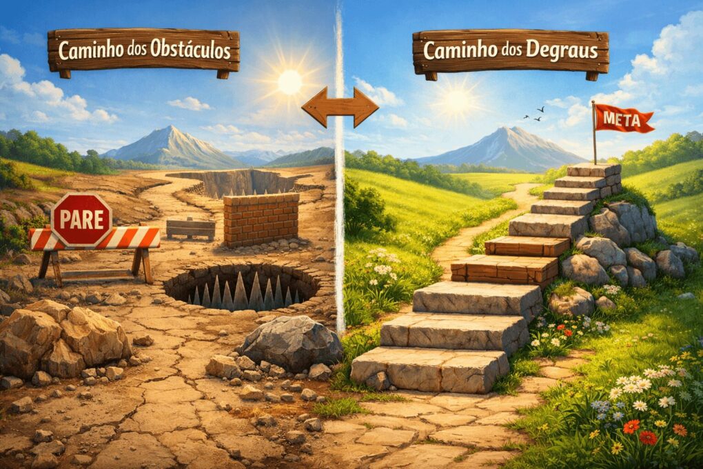 mentalidade de crescimento versus mentalidade fixa ilustração conceitual