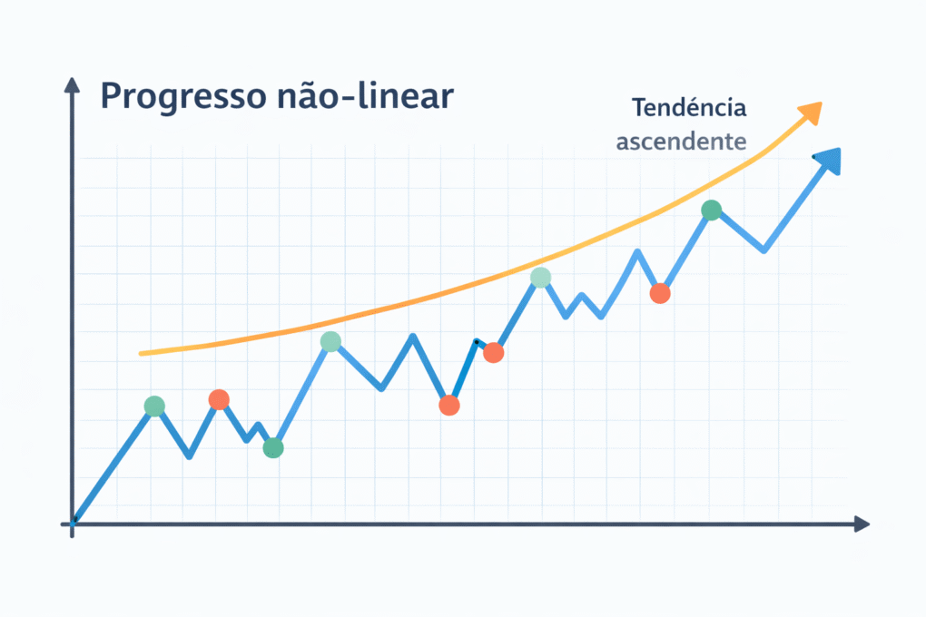 progresso mudança crenças limitantes linha do tempo